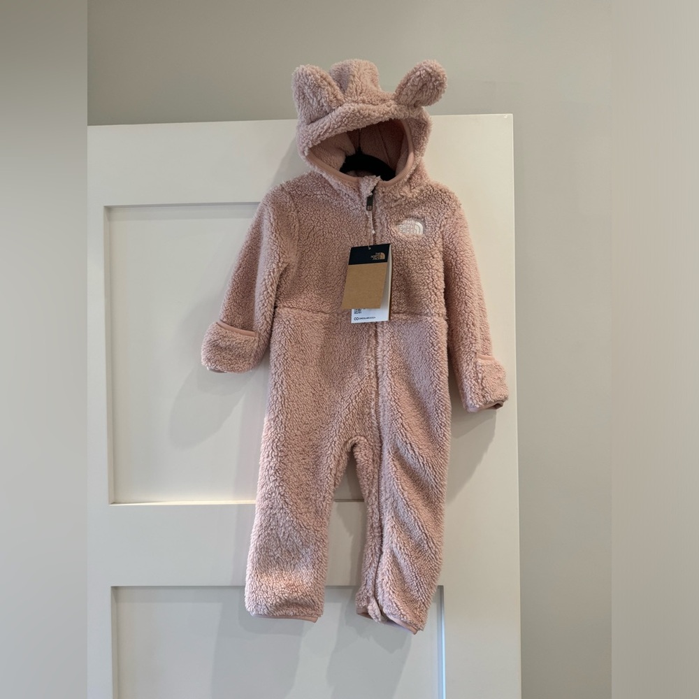 The North Face Pink Fleece Kids Footie